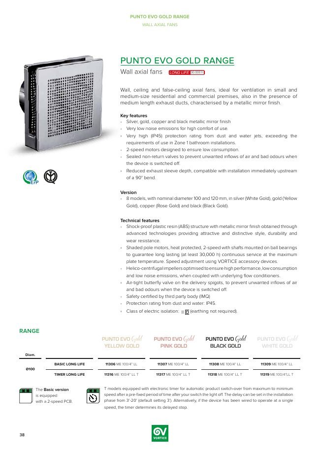 PUNTO EVO GOLD katalog kapağı