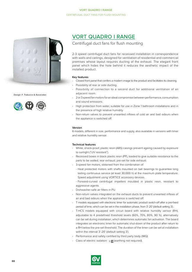 VORT QUADRO I katalog kapağı