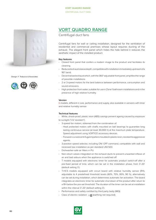 VORT QUADRO katalog kapağı